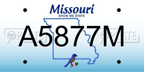 A5877M Missouri License Plate