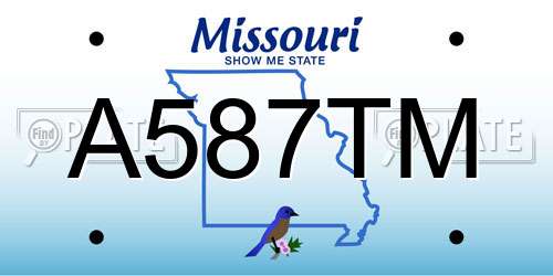 A587TM Missouri License Plate