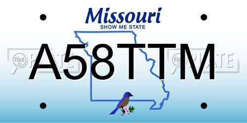 A58TTM Missouri License Plate