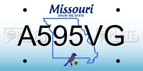 A595VG Missouri License Plate