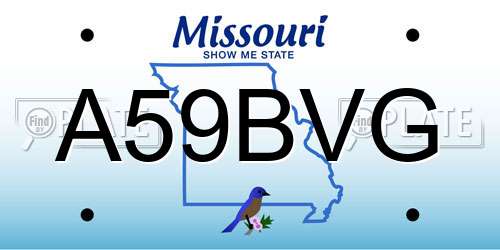 A59BVG Missouri License Plate
