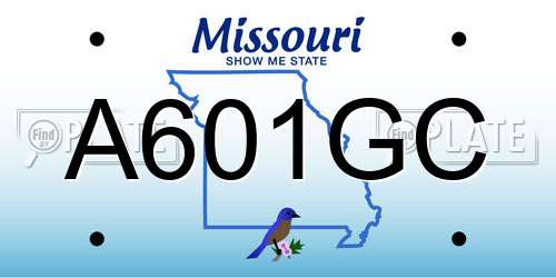 A601GC Missouri License Plate