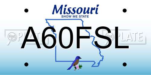 A60FSL Missouri License Plate