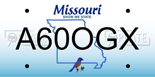 A60OGX Missouri License Plate