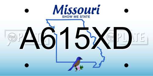 A615XD Missouri License Plate