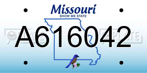 A616042 Missouri License Plate