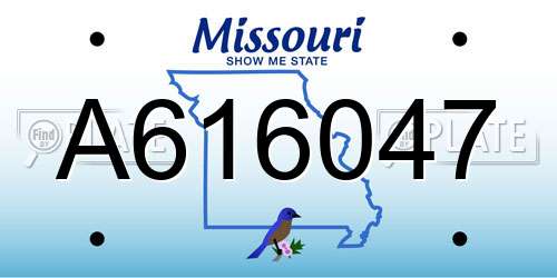 A616047 Missouri License Plate