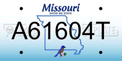 A61604T Missouri License Plate