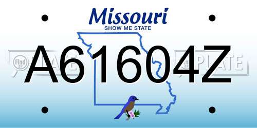 A61604Z Missouri License Plate
