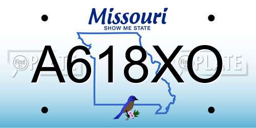 A618XO Missouri License Plate