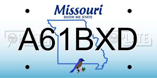 A61BXD Missouri License Plate