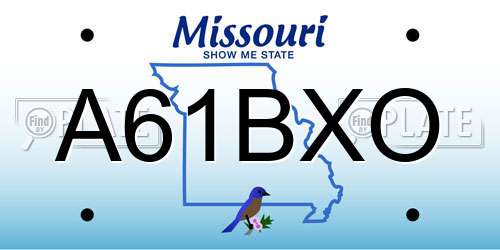 A61BXO Missouri License Plate