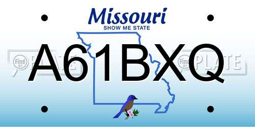 A61BXQ Missouri License Plate