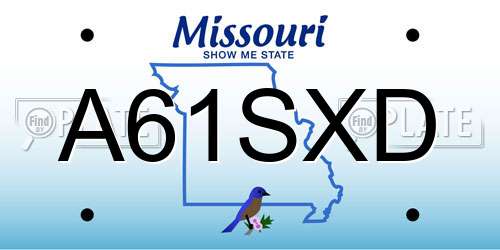 A61SXD Missouri License Plate