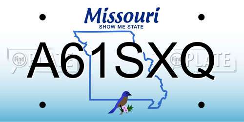 A61SXQ Missouri License Plate