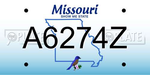 A6274Z Missouri License Plate