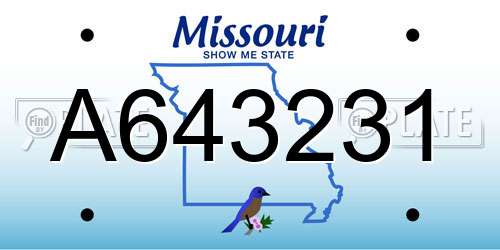 A643231 Missouri License Plate