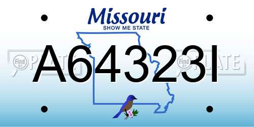 A64323I Missouri License Plate