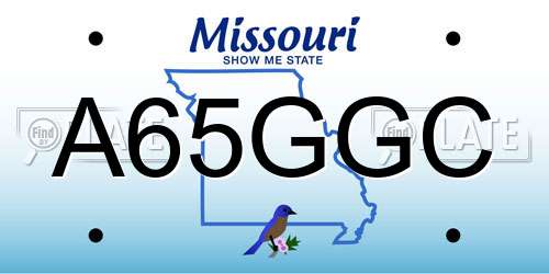 A65GGC Missouri License Plate