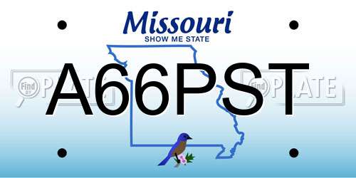 A66PST Missouri License Plate