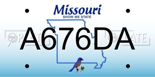 A676DA Missouri License Plate