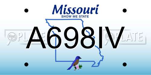 A698IV Missouri License Plate