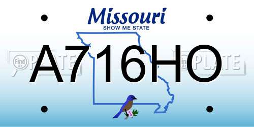 A716HO Missouri License Plate