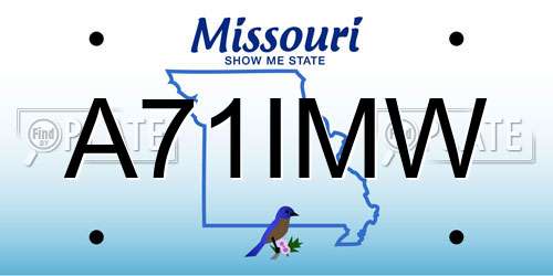A71IMW Missouri License Plate