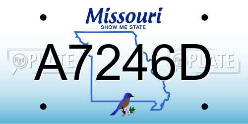 A7246D Missouri License Plate