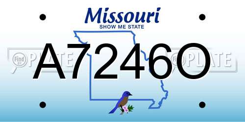 A7246O Missouri License Plate