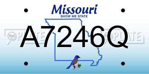 A7246Q Missouri License Plate