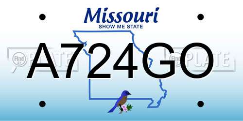 A724GO Missouri License Plate