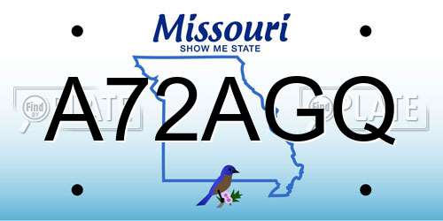 A72AGQ Missouri License Plate