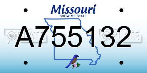 A755132 Missouri License Plate