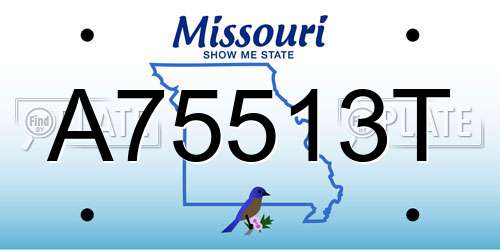 A75513T Missouri License Plate