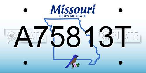 A75813T Missouri License Plate