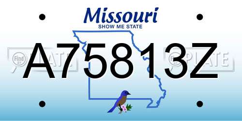 A75813Z Missouri License Plate