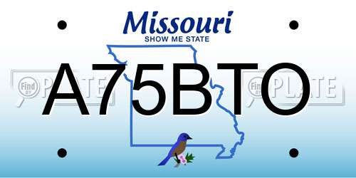 A75BTO Missouri License Plate