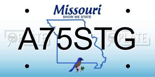A75STG Missouri License Plate
