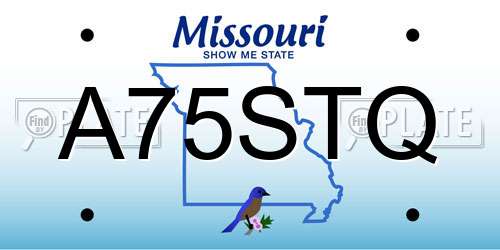 A75STQ Missouri License Plate