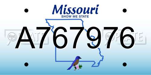 A767976 Missouri License Plate