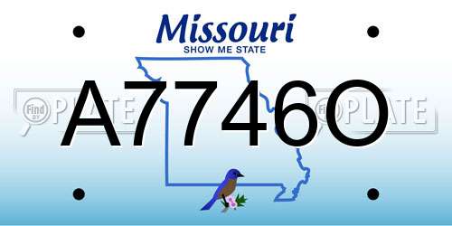 A7746O Missouri License Plate