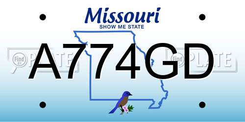 A774GD Missouri License Plate