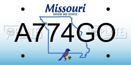 A774GO Missouri License Plate