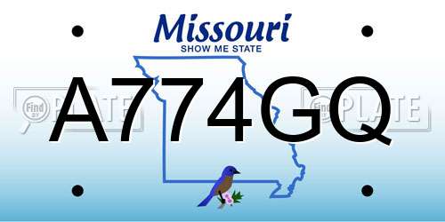A774GQ Missouri License Plate