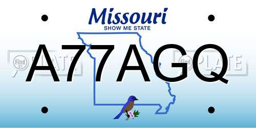 A77AGQ Missouri License Plate