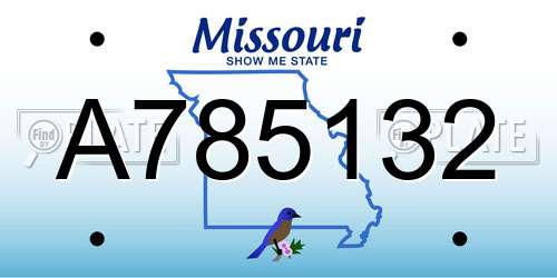 A785132 Missouri License Plate