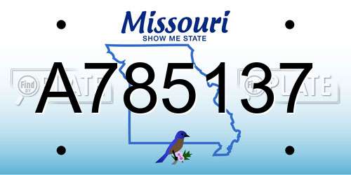 A785137 Missouri License Plate
