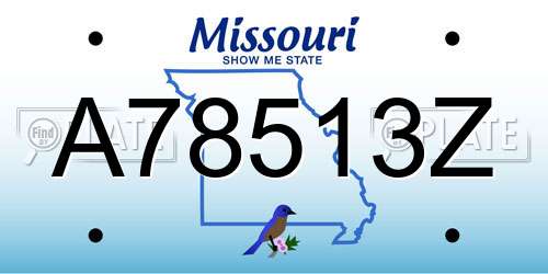 A78513Z Missouri License Plate