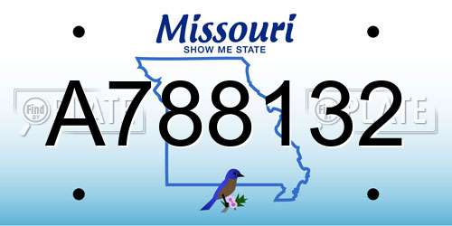 A788132 Missouri License Plate